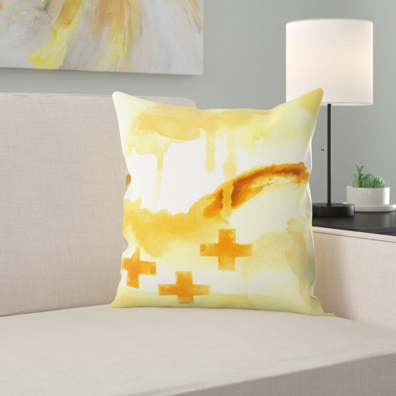 East Urban Home Faith Yellow Throw Pillow Wayfair